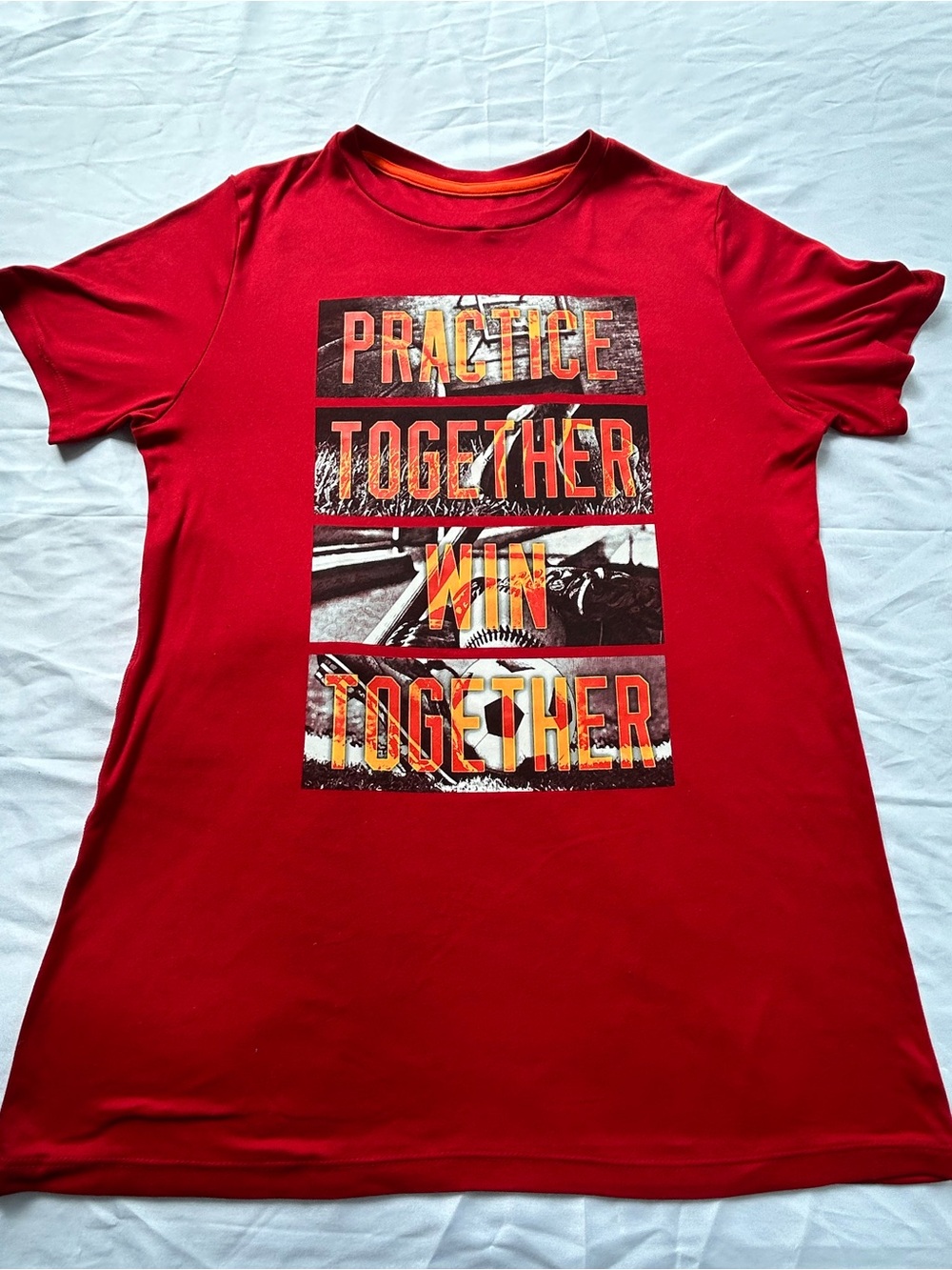 Champion Red Graphic 'Practice Together Win Together' Athletic Tee XL (16-18)